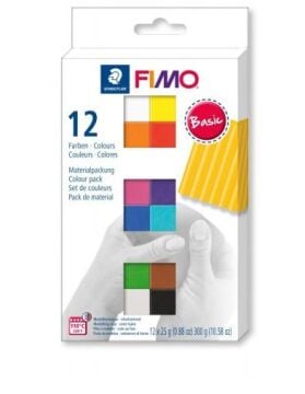 Fimo Modelleme Kili Ana Renkler 12 li Set 12x25 gr - 8023C12-1