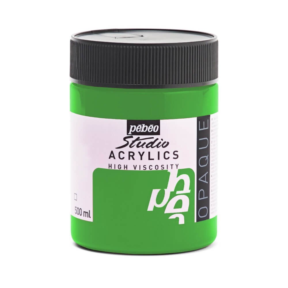 Pebeo Studio Yüksek Viskoziteli Akrilik Boya 500 ml Chrome Green Hue 60