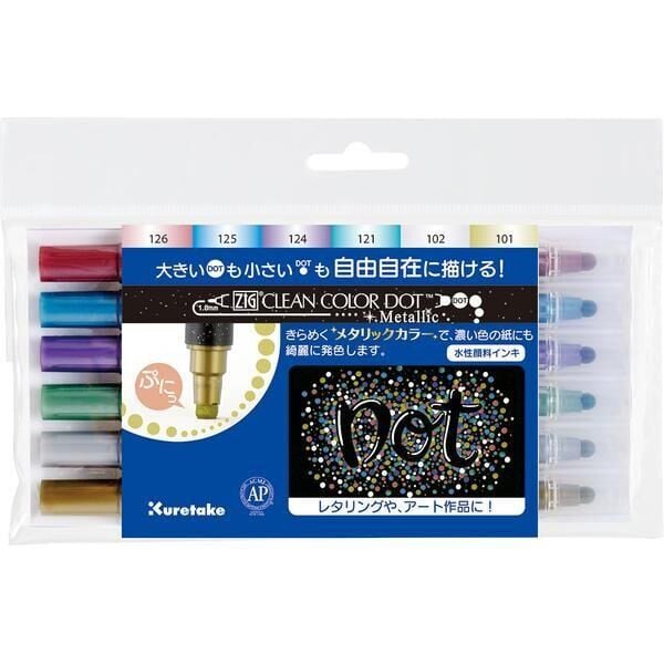 Zig Clean Color Dot Çift Taraflı Metalik 6 lı set