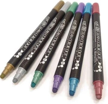 Zig Clean Color Dot Çift Taraflı Metalik 6 lı set