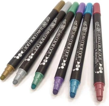 Zig Clean Color Dot Çift Taraflı Metalik 6 lı set