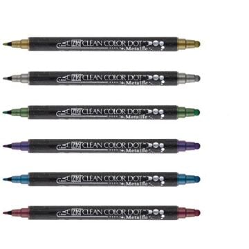 Zig Clean Color Dot Çift Taraflı Metalik 6 lı set