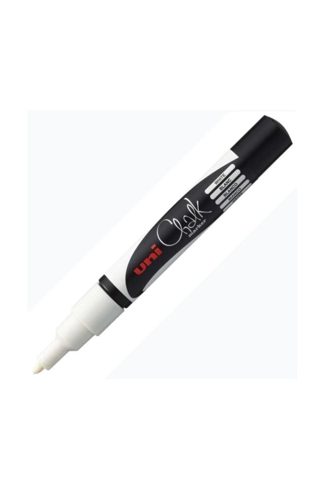 Uni Chalk 1.8-2.5 mm Yuvarlak Uç Su Bazlı Sıvı Tebeşir Kalemi Beyaz