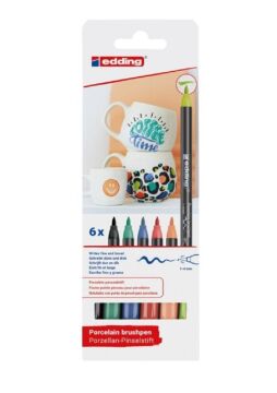 Edding 4200 Parlak-Canlı Renkler 6'lı Set Porselen Kalemi