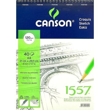 Canson 1557 Spiralli Çizim Blok 120gr A4 40yp