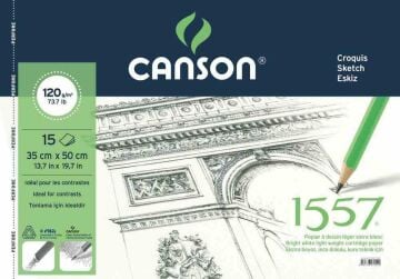 Canson 1557 Spiralli Resim Defteri 35x50 120gr 15yp