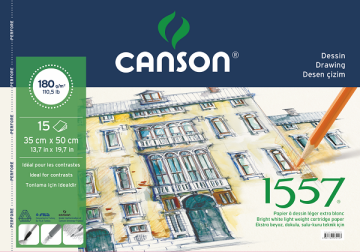 Canson 1557 Spiralli Resim Defteri 35x50 180gr 15yp