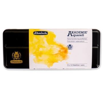 Schmincke Akademie Aquarell Metal Kutu Sulu Boya Seti 12 X Yarım Tablet 75779
