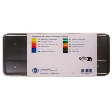 Schmincke Akademie Aquarell Metal Kutu Sulu Boya Seti 12 X Yarım Tablet 75779