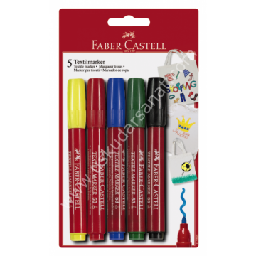 Faber Castell Tekstil Marker Kumaş Kalemi Set 5 'li