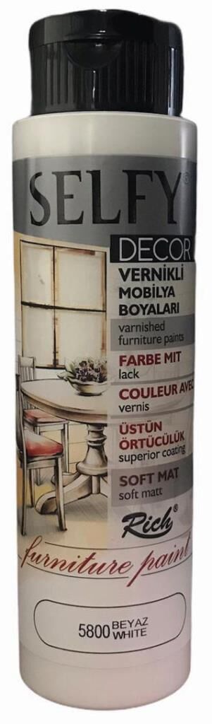 Rich Selfy Decor Vernikli Boya 500cc Beyaz 5800