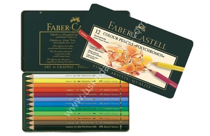 Faber Castell Polychromos Boya Kalemleri 12'li Metal Kutu Set