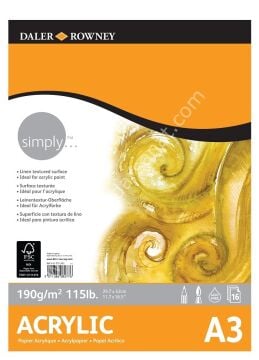 Daler Rowney Simply Akrilik Pad A3 190gr  16 Yaprak