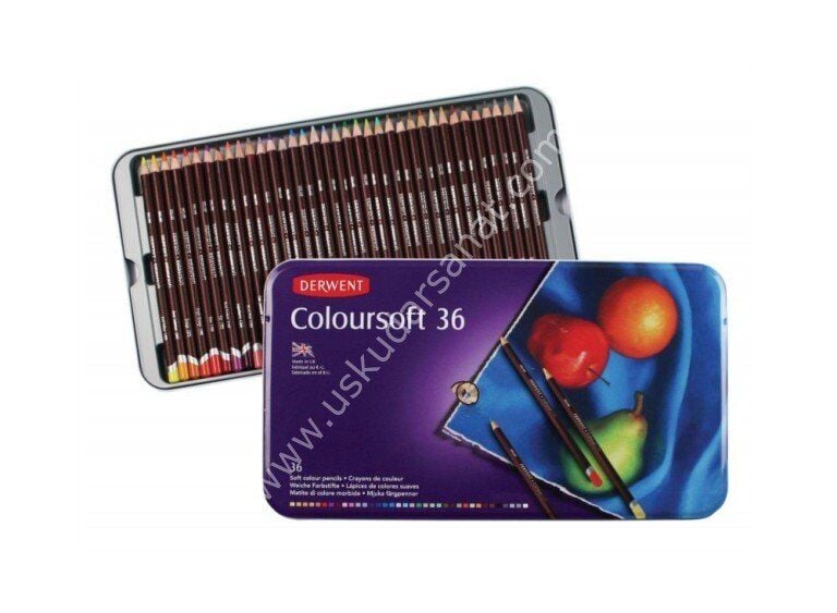 Derwent Coloursoft 36'lı Kuruboya Teneke Set