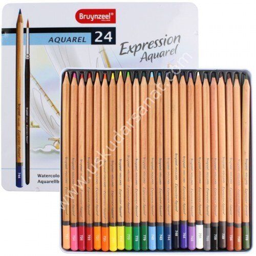 Bruynzeel Expression Aquarel 24 renk Teneke kutu