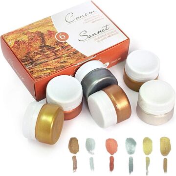 St. Petersburg Sonnet Guaj Boya Seti 6 Renk x 20 ml Metalik Renkler
