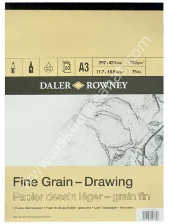 Daler Rowney Fine Grain-Drawing Eskiz Blok A3 120gr
