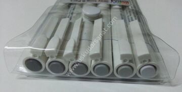 Marvy For Sketching Fırça Uçlu Kalem Seti Gri Tonlar 6'lı