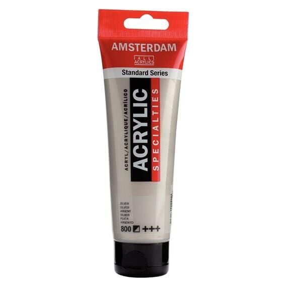 Amsterdam Akrilik Boya 120ml Tüp METALİK SILVER 800
