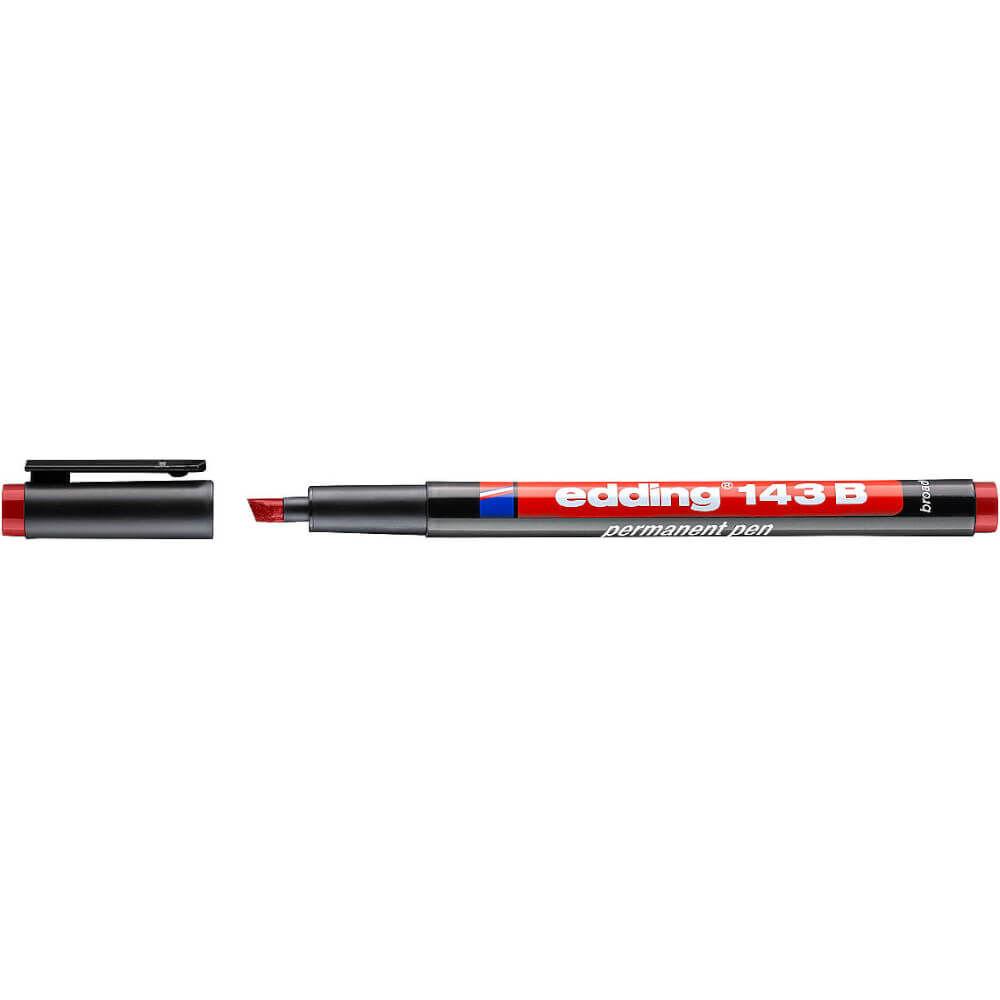 Edding 143B Yan Kesik Uç Asetat Kalemi 1 - 3 mm Kırmızı
