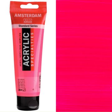 Amsterdam Standart Seri Fosforlu Akrilik Boya 120 ml Reflex Rose 384