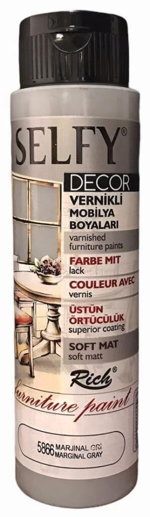 Rich Selfy Decor Vernikli Boya 500cc Marjınal Gri 5866