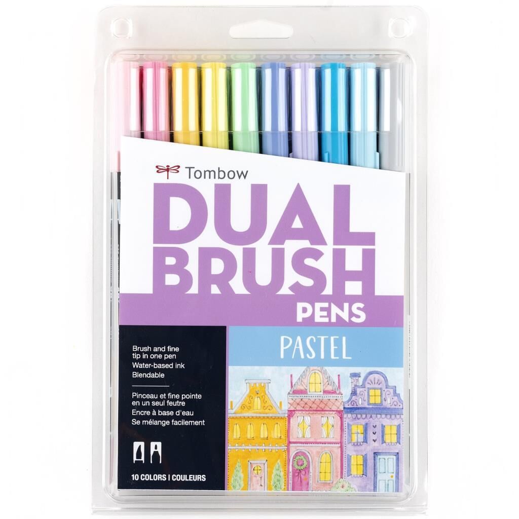 TOMBOW DUAL BRUSH PEN PASTEL PALETTE 10'LU SET 56187