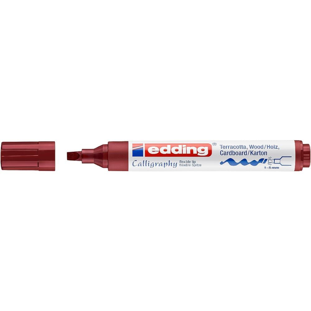 Edding 1455 Kaligrafi Kalemi Esnek Uç 1 - 5 mm Crimson Lake 046