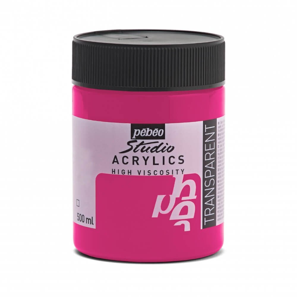Pebeo Studio Yüksek Viskoziteli Akrilik Boya 500 ml Azo Pink 55