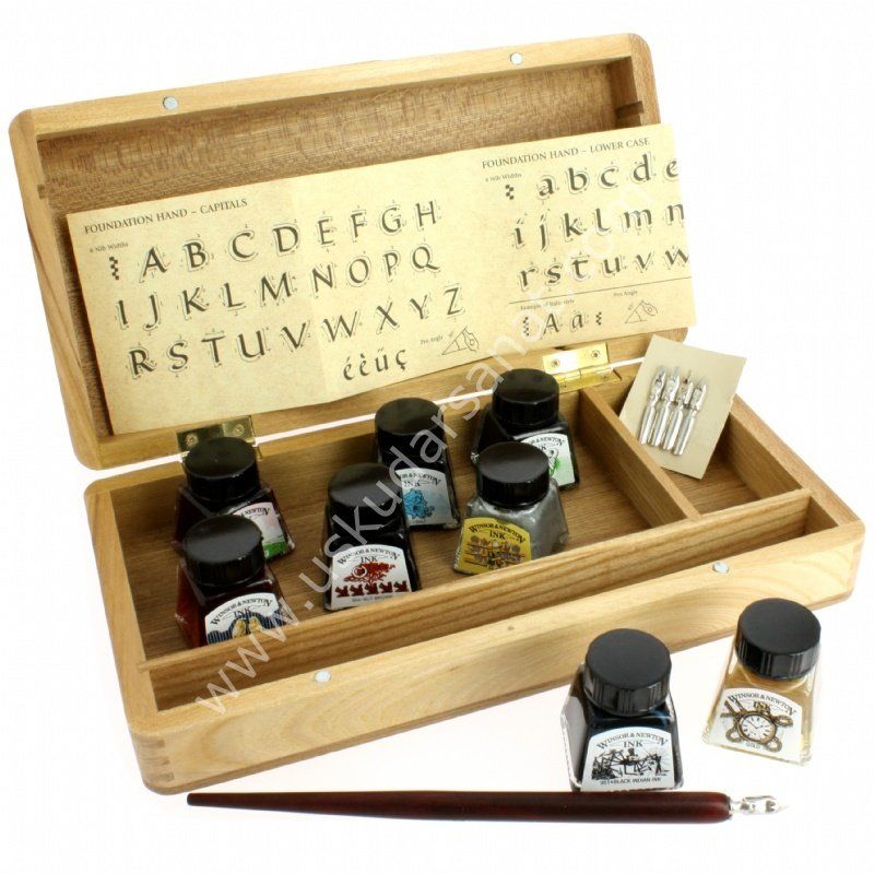 Winsor & Newton Kaligrafi  Seti Lüks Ahşap Kutu 1190193