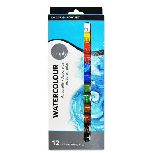 Daler Rowney Simply 12x12ml 12 Renk Suluboya seti