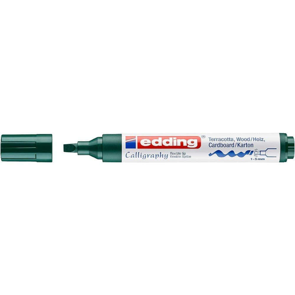 Edding 1455 Kaligrafi Kalemi Esnek Uç 1 - 5 mm Bottle Green 025
