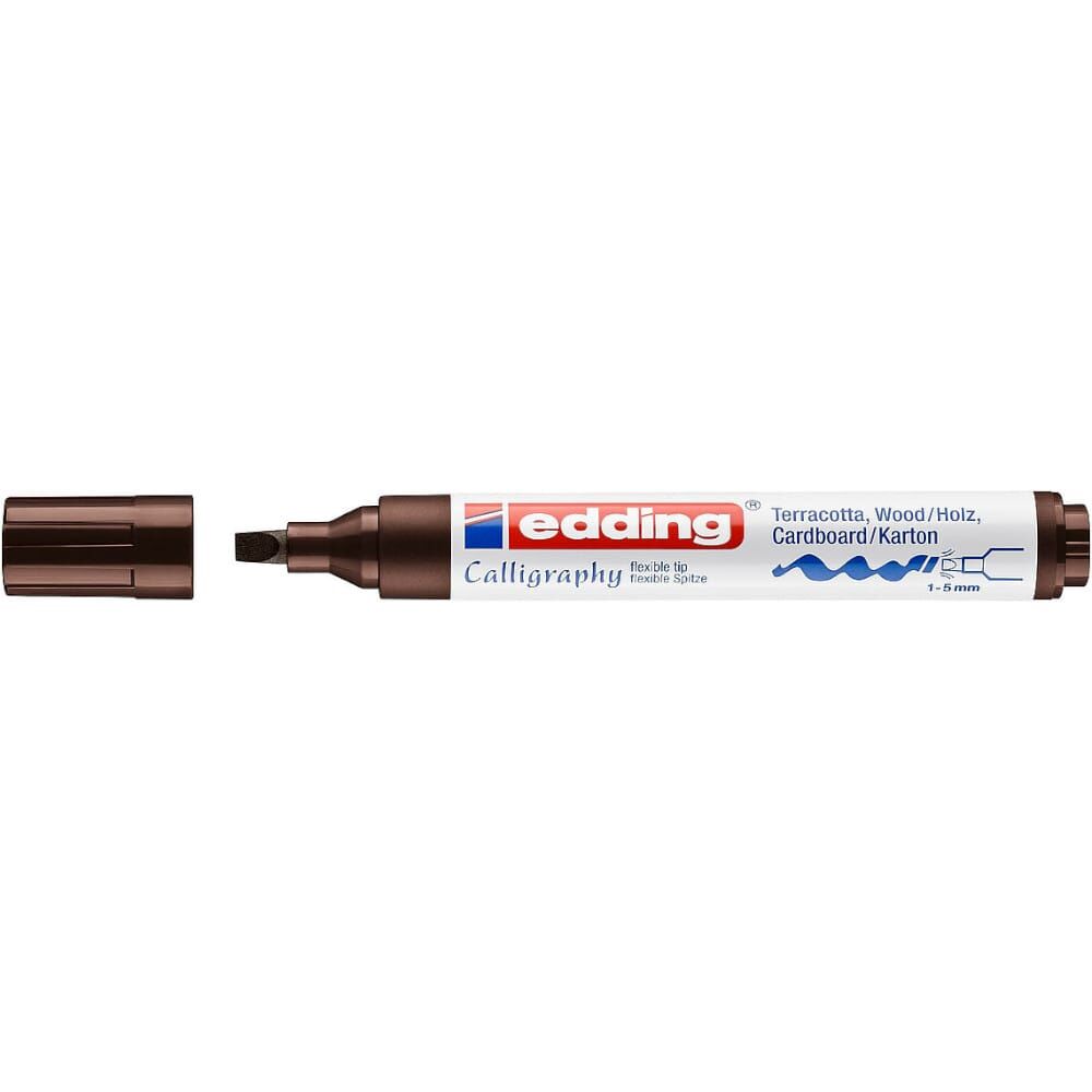 Edding 1455 Kaligrafi Kalemi Esnek Uç 1 - 5 mm Dark Brown 018