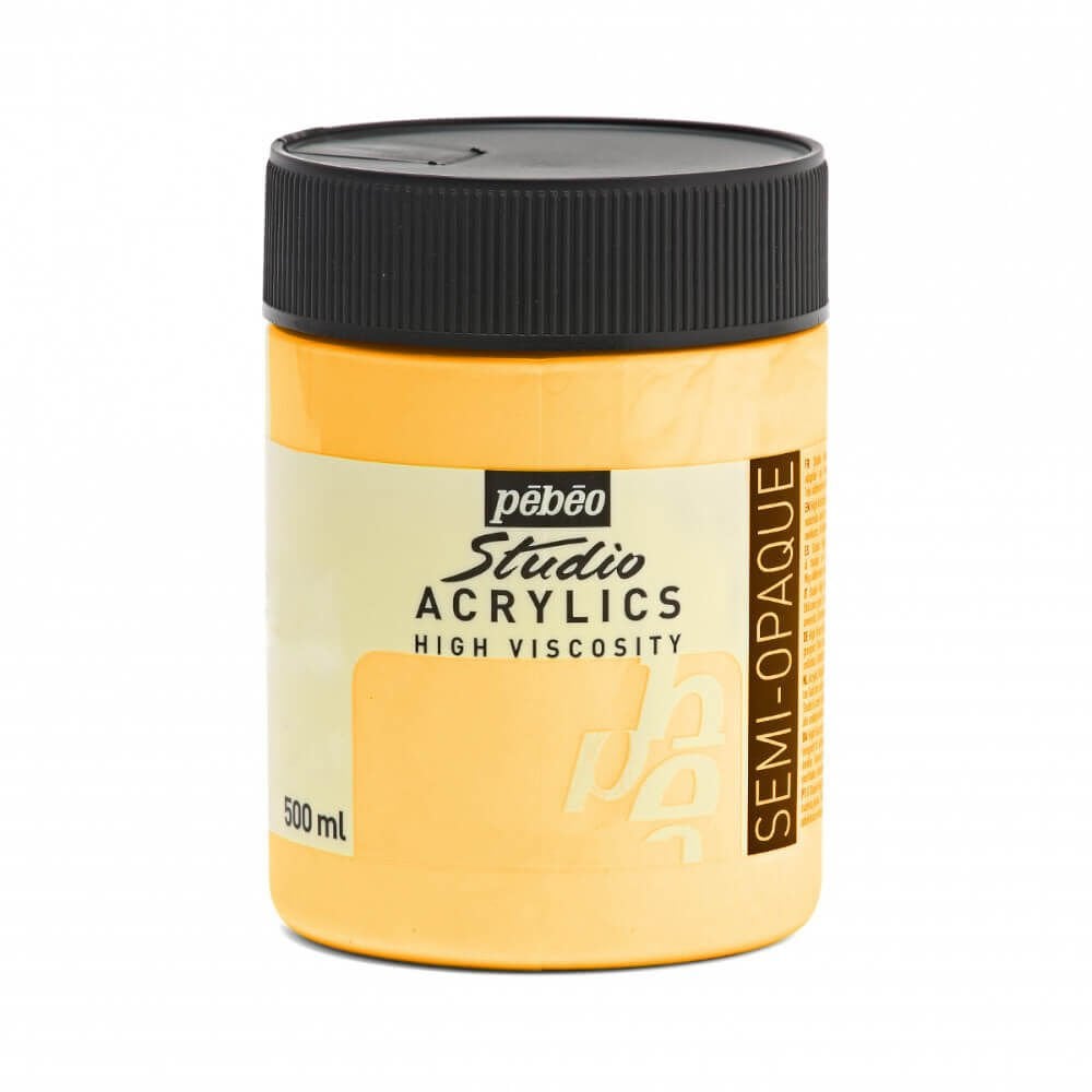 Pebeo Studio Yüksek Viskoziteli Akrilik Boya 500 ml Dark Cadmium Yellow 52