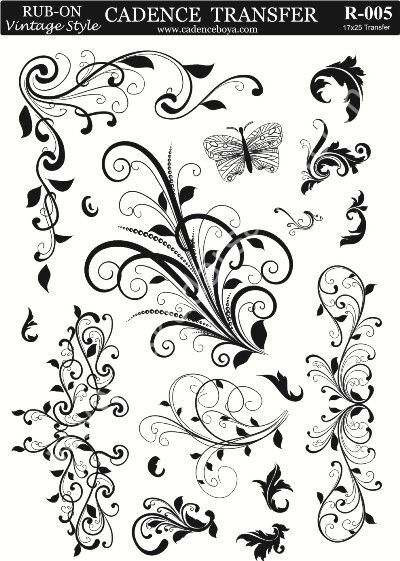 Cadence Rub-on Vintage Transfer 17*25 R-005