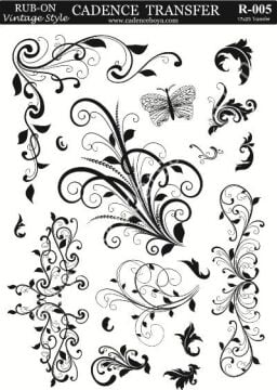 Cadence Rub-on Vintage Transfer 17*25 R-005