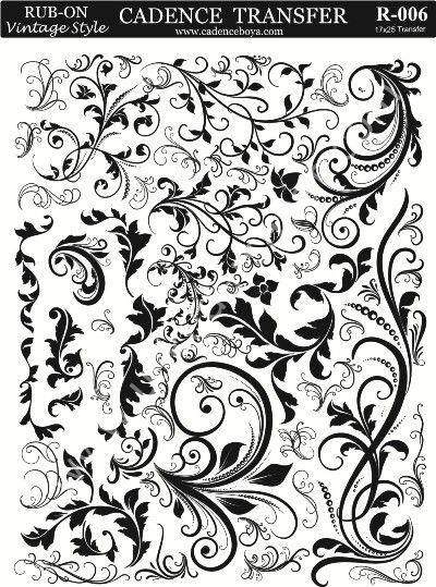 Cadence Rub-on Vintage Transfer 17*25 R-006