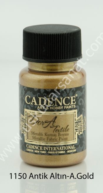 Cadence Dora Textile Metalik Kumaş Boyası 50ml 1150 Antik Altın-A.Gold