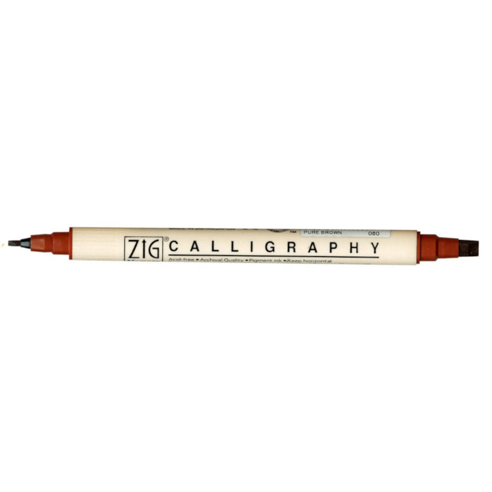 Zig Memory System MS-3400 Çift Uçlu Kaligrafi Kalemi 2 – 5 mm Pure Brown 060