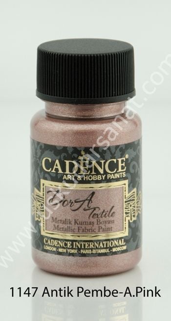 Cadence Dora Textile Metalik Kumaş Boyası 50ml 1147 Antik Pembe-A.Pink