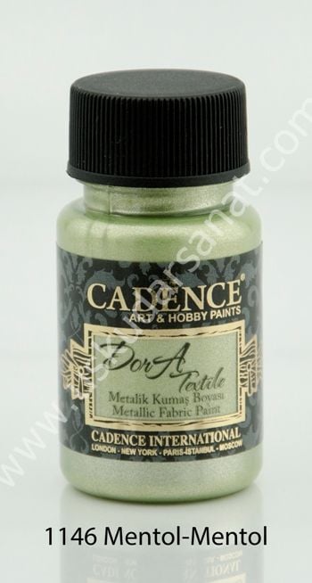 Cadence Dora Textile Metalik Kumaş Boyası 50ml 1146 Mentol-Mentol
