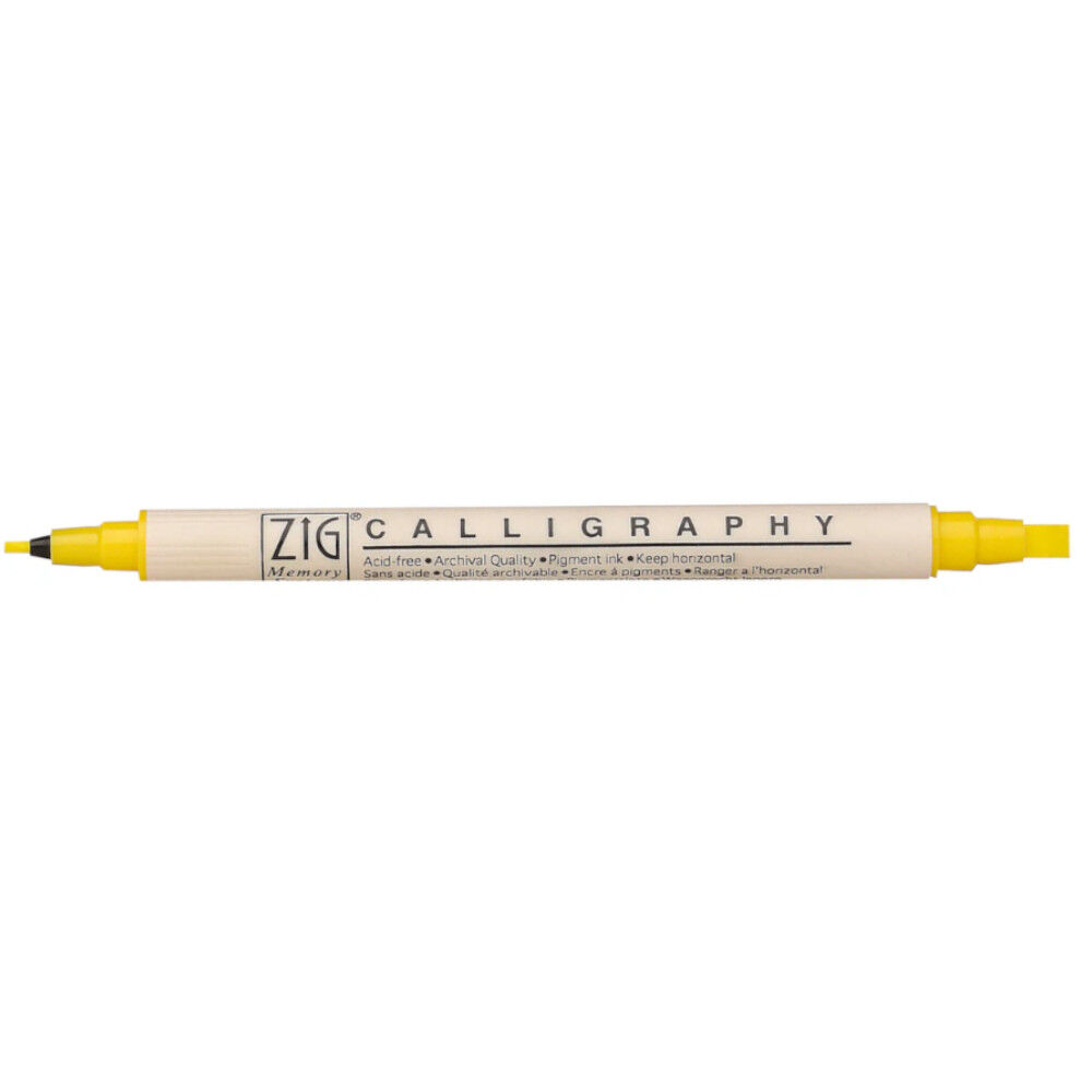 Zig Memory System MS-3400 Çift Uçlu Kaligrafi Kalemi 2 – 5 mm Pure Yellow 050