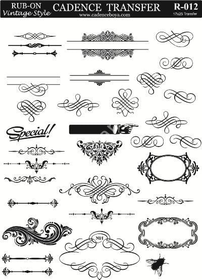 Cadence Rub-on Vintage Transfer 17*25 R-012