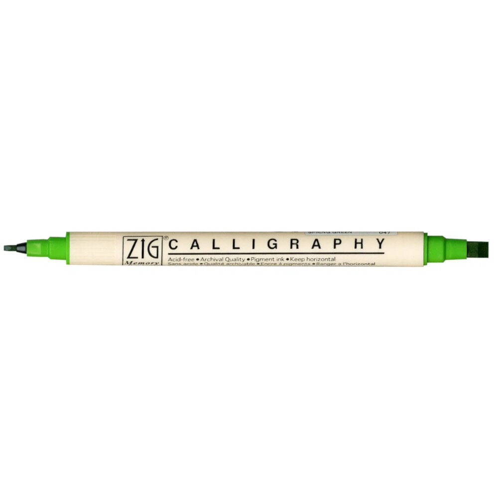 Zig Memory System MS-3400 Çift Uçlu Kaligrafi Kalemi 2 – 5 mm Spring Green 047