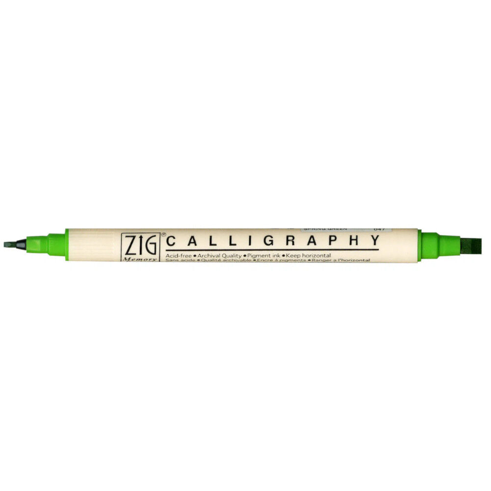 Zig Memory System MS-3400 Çift Uçlu Kaligrafi Kalemi 2 – 5 mm Spring Green 047
