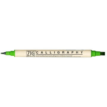 Zig Memory System MS-3400 Çift Uçlu Kaligrafi Kalemi 2 – 5 mm Spring Green 047