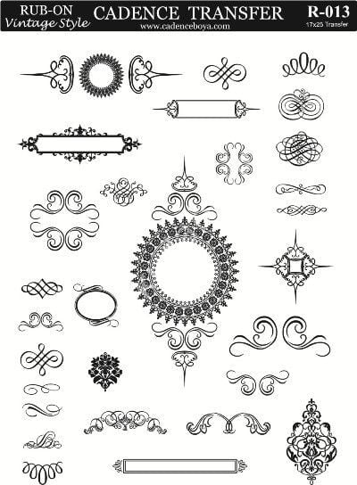 Cadence Rub-on Vintage Transfer 17*25 R-013