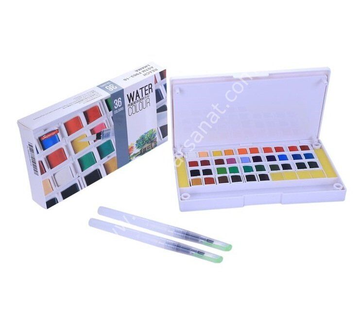 Superior Artist Sulu Boya 36 Renk (2 Adet Su Hazneli Fırça Hediyeli)