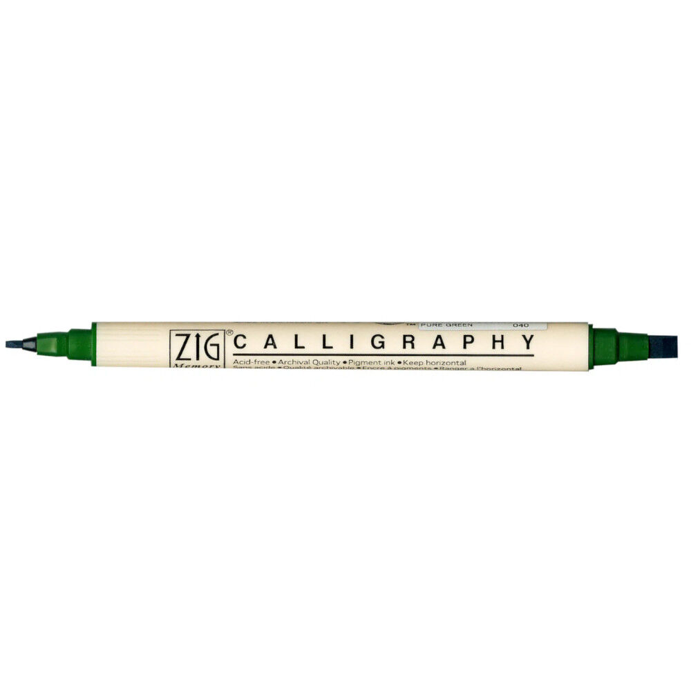 Zig Memory System MS-3400 Çift Uçlu Kaligrafi Kalemi 2 – 5 mm Pure Green 040