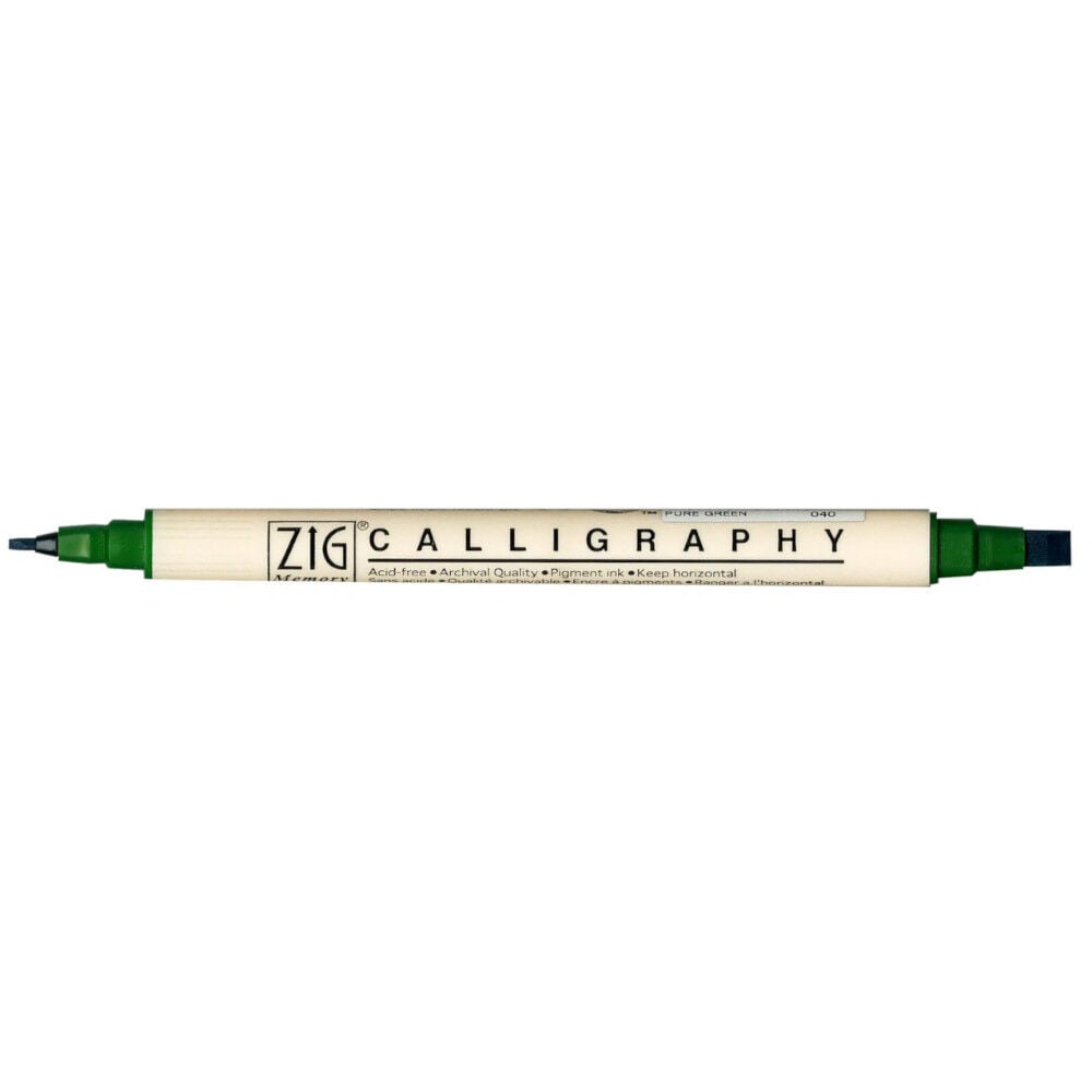 Zig Memory System MS-3400 Çift Uçlu Kaligrafi Kalemi 2 – 5 mm Pure Green 040